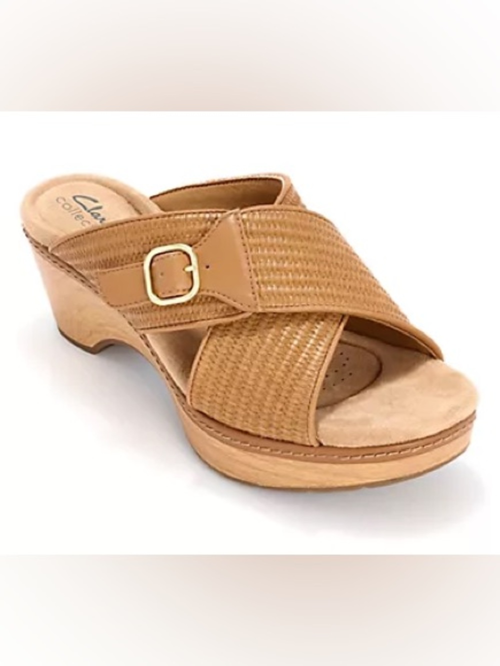 Clark’s Collection Seannah Nora Wedge Sandals in Cinnamon, Size 8